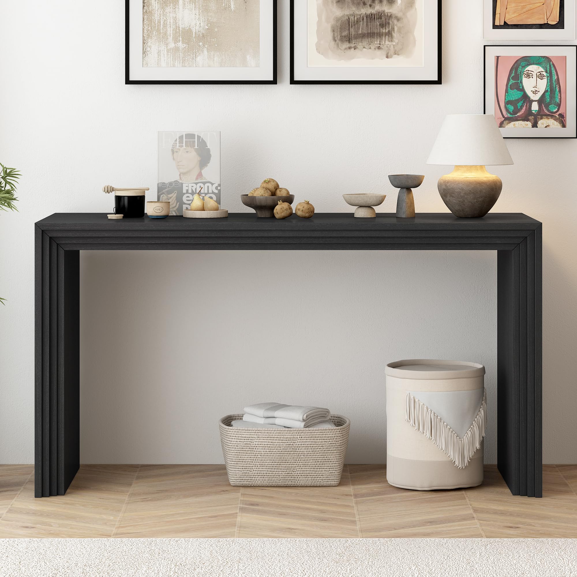 木製ストライプデザインテーブル Amazon.co.jp: ユニークなストライプデザインコンソールテーブルソファ